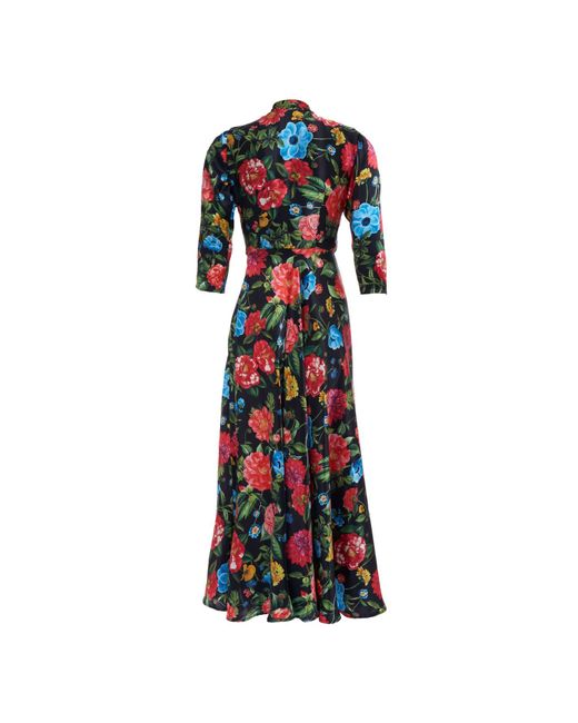 Sofia Tsereteli Red Multi Floral Silk Dress