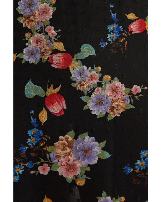 Louche Blue Masha Carpathian Florals Print Long Sleeve Blouse