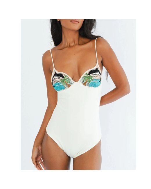 Oceanus Green Dolphin One Piece Swimsuit
