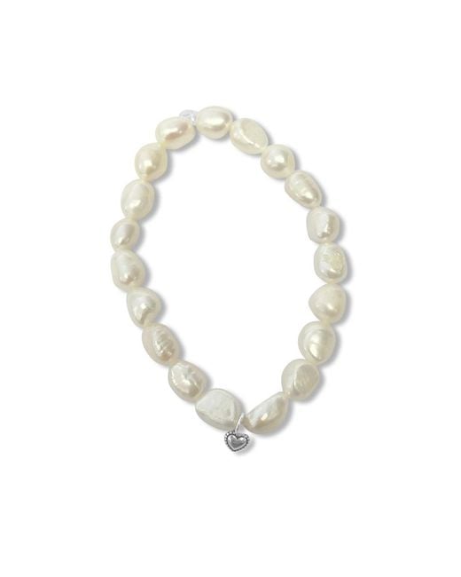 FV Jewellery Metallic La Pierre Keshi Pearl Stretchy Bracelet