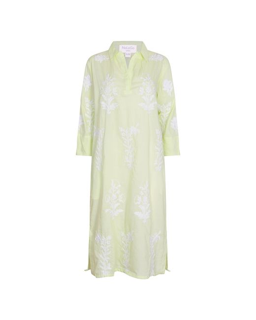 NoLoGo-chic Green Long Tourist Dress Lime With Embroidery