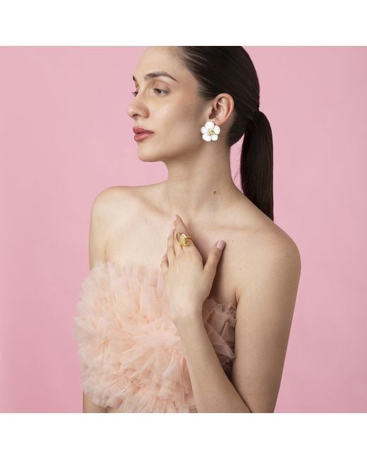 Bounkit Metallic Antoinette Ring Lemon Quartz