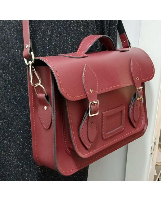 Zatchels Red Oxblood Handmade Leather Satchel 13 Inch