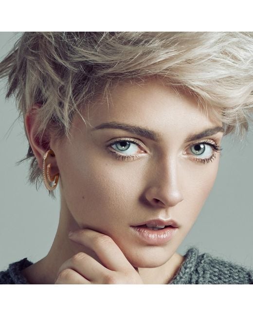 Meulien Metallic Unique Open Hoop And Huggie Earrings