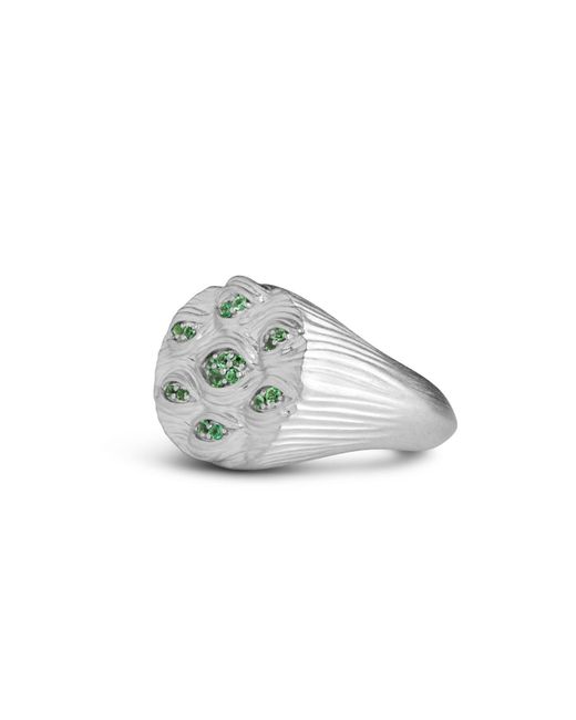 Kasun Multicolor Eyes Of Many Signet Ring – & Tsavorite Eyes