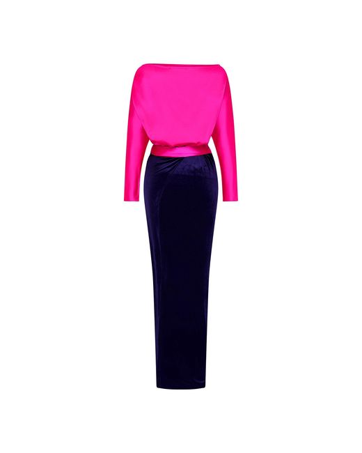 Beatrice von Tresckow Pink Satin & Velvet Bella Dress