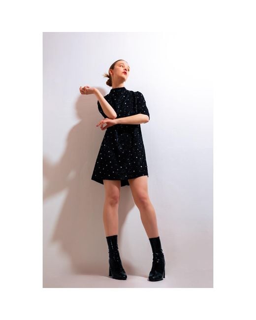 KAROLINA OZOLINSIUTE Black Julie Sequin Party Mini Dress