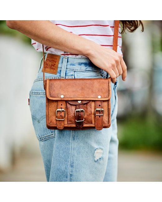 VIDA VIDA Brown Vida Vintage Mini Mini Leather Satchel