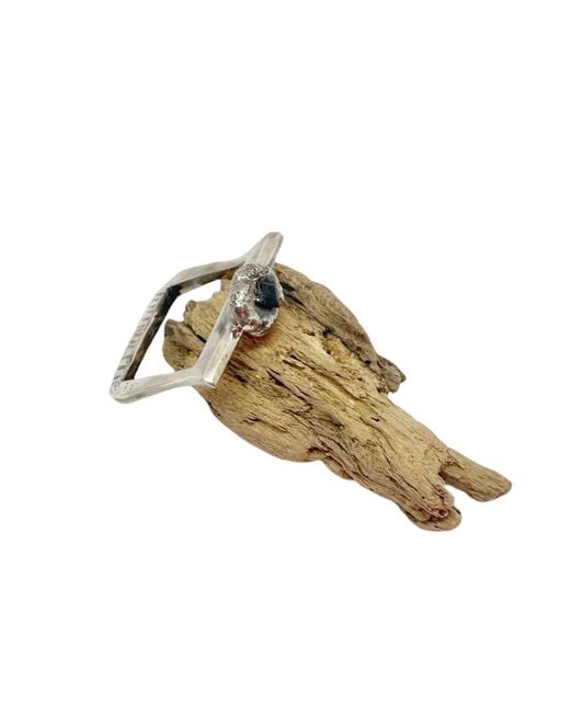 Tg-Jewellery by Tamara Gervasio Metallic Molten Sapphire Pebble Ring — Recycled Sterling, Hand-Cast