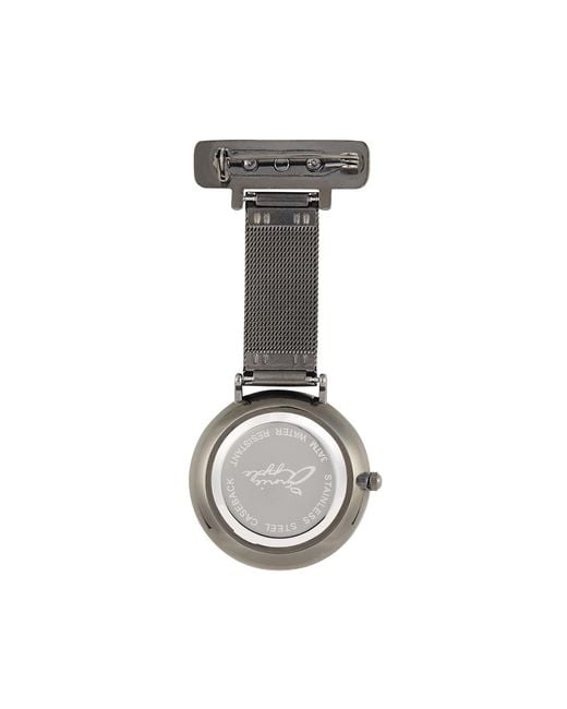 Bermuda Watch Company Gray Annie Apple Rose & Gunmetal Mesh Nurse Fob Watch