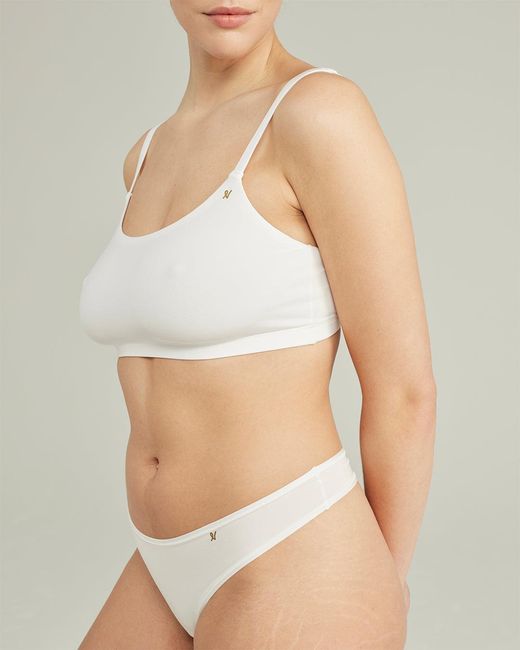 Nudea White The Stretch Scoop Neck Bralette