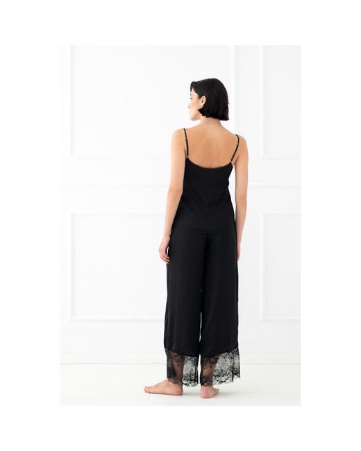 Oh!Zuza Black Satin Pajama Set