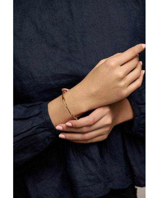 Isla Silver Metallic Organic Flow Vermeil Bangle