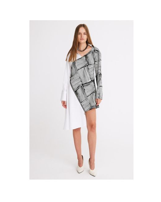 Mirimalist Gray Dharma Shirt Mini Dress