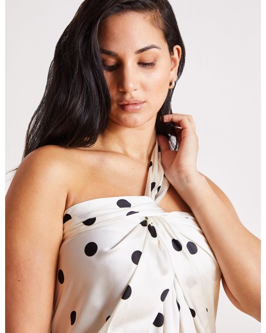 The Summer Edit White Sienna Silk Bandeau Dress