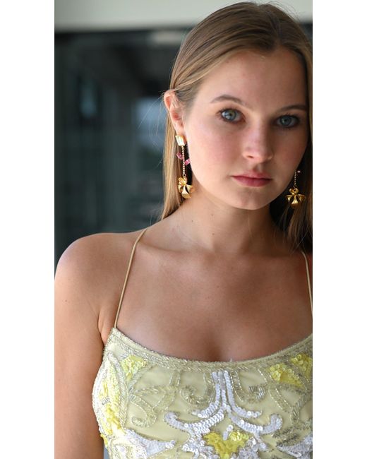 The Pink Reef Metallic Hand Sculpted Iris Earring