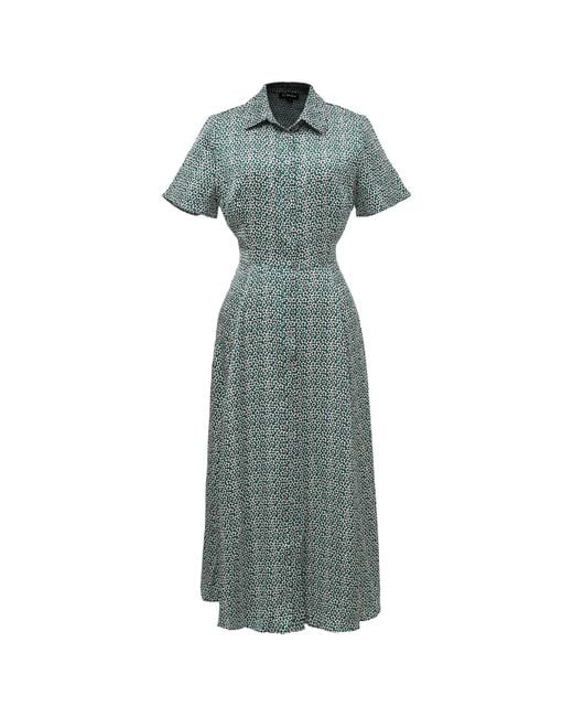 Smart and Joy Green Vintage Graphic Print Shirt Dress