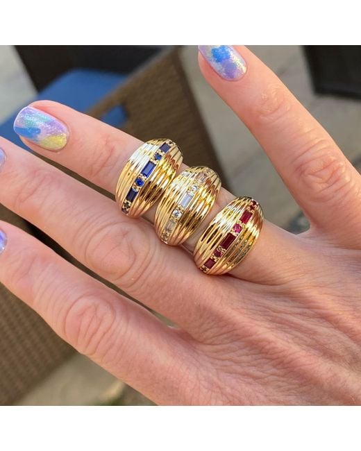 Glamrocks Jewelry Metallic Inner Light Dome Ring