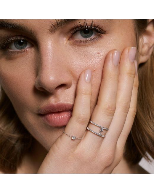 Dyamka Metallic Paved Two Rows Ring