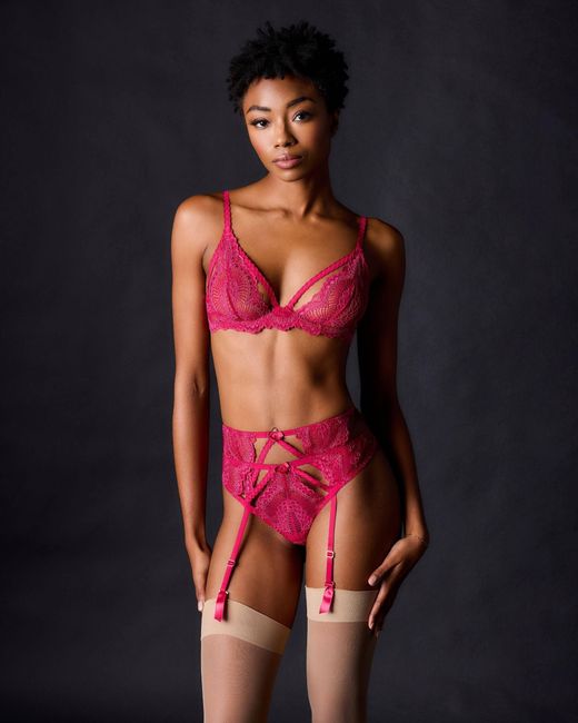 Journelle Pink Natalia Suspender Belt Wisteria
