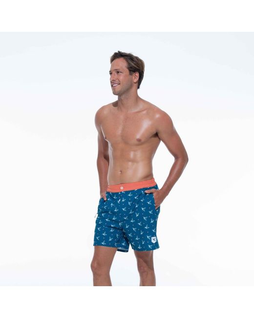 Live Kolibri Blue Luxury Swim Trunks for men