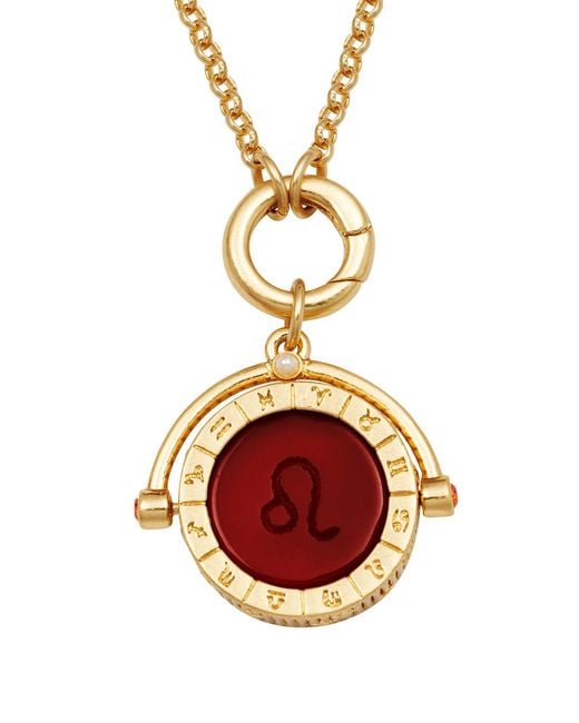 Fable England Metallic Leo Zodiac Spinner Necklace