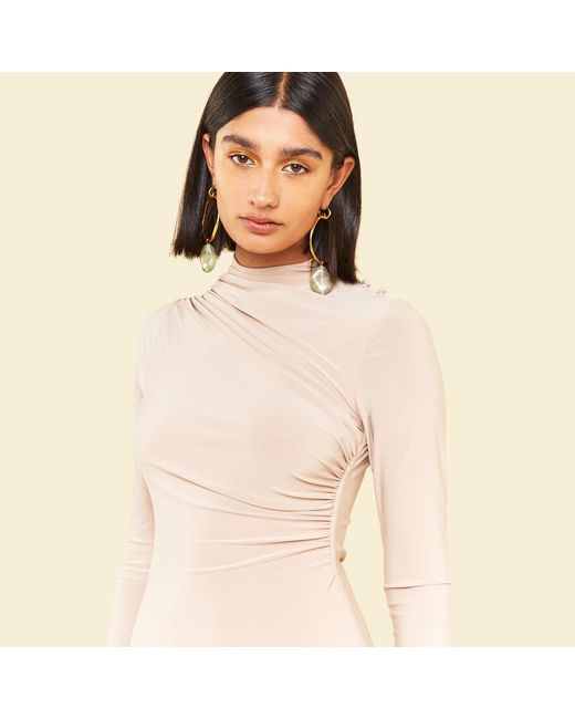 Celestine & Mae Natural Neutrals Eustoma Mini Dress