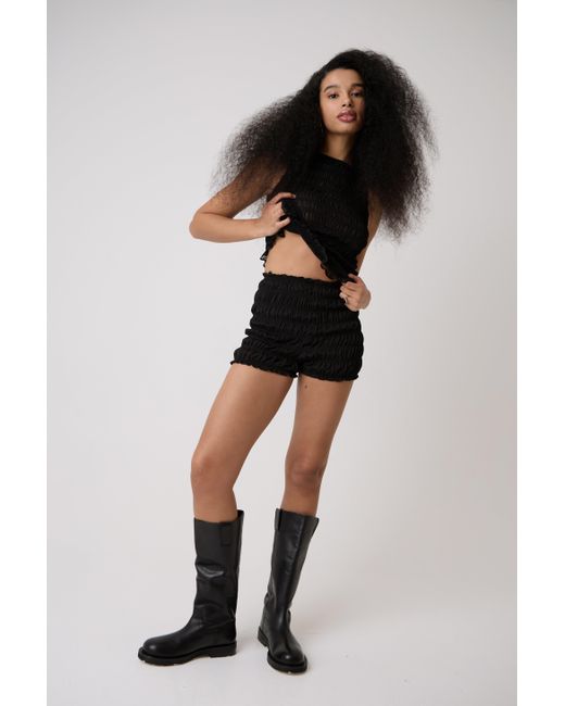 Amy Lynn Black Danica Shirred Shorts