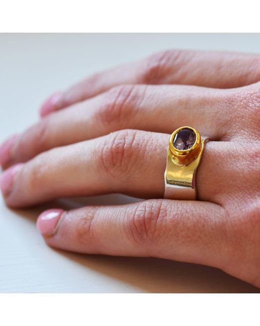 GEM BAZAAR Pink Amethyst Band Ring