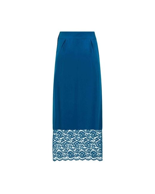 Sophie Cameron Davies Blue Silk Maxi Skirt