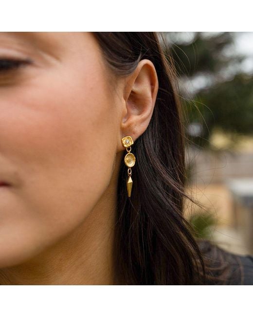Loni Paul Jewelry Metallic Matte Shield Dangle Earrings