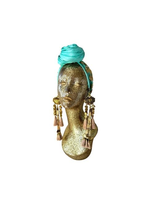 Julia Clancey Green Jade Edith Hotty Dream Leopard Sequin Turban