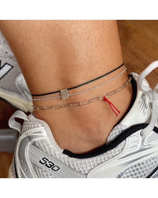 The Pheia Metallic Paperclip Chain Anklet