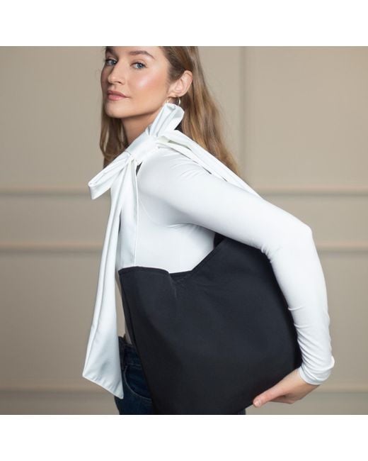 RainSisters Black Moonlight Bow Tote Bag