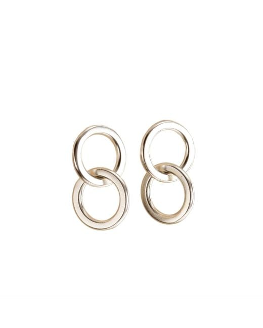 Posh Totty Designs Metallic Interlinking Hoop Charm Stud Earrings