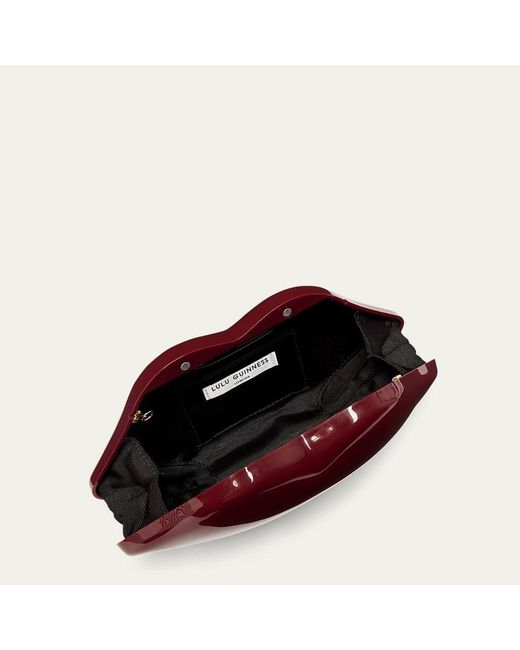 Lulu Guinness Red Garnet Medium Lips Clutch Bag