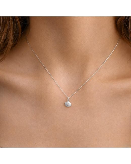 Mother Nature Jewelry Metallic Sea Shell Pendant, Handmade Minimalist Necklace