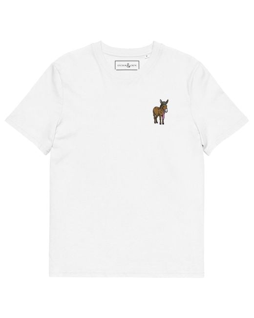 Anchor and Crew White Smart Ass Actual Life Organic Cotton Embroidered T-Shirt for men