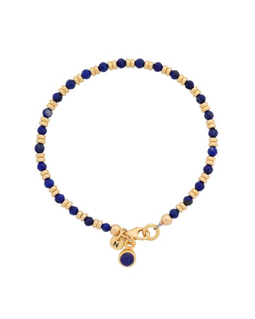 Nellou Jewellery Metallic Linear September Birthstone Bracelet Lapis Plated Sterling