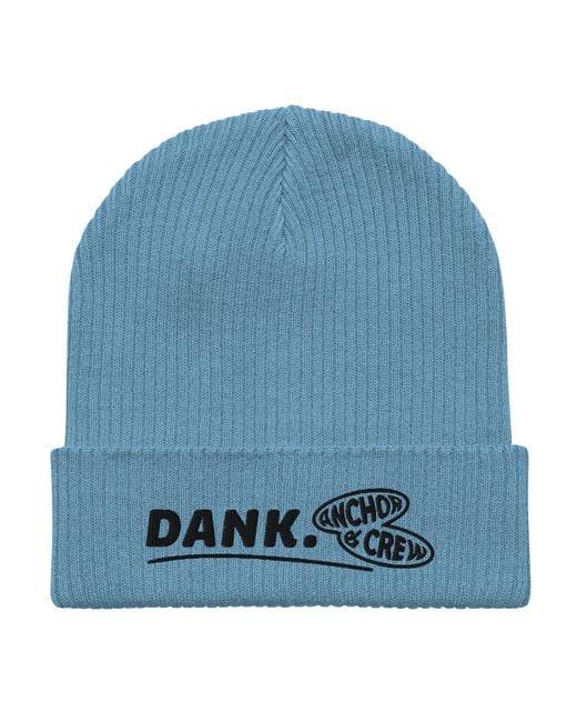 Anchor and Crew Blue Light Dank Gen. Organic Cotton Embroidered Beanie for men