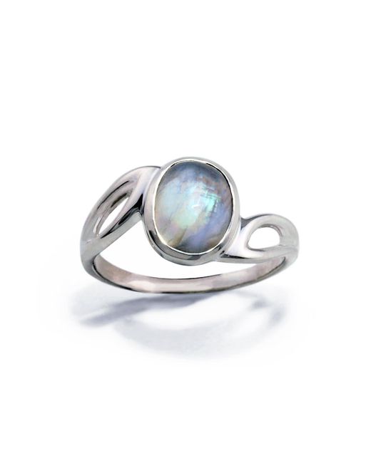 Isla Silver Blue Neutrals Sterling Moonstone Wave Ring