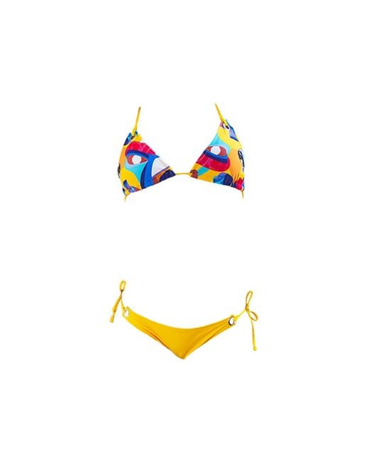 Aulala Paris Yellow Aulala X Risbo Artistic Bikini Set