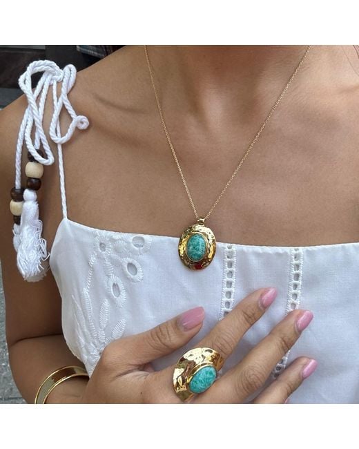 Argento Vivo Metallic Palma Pendant Necklace
