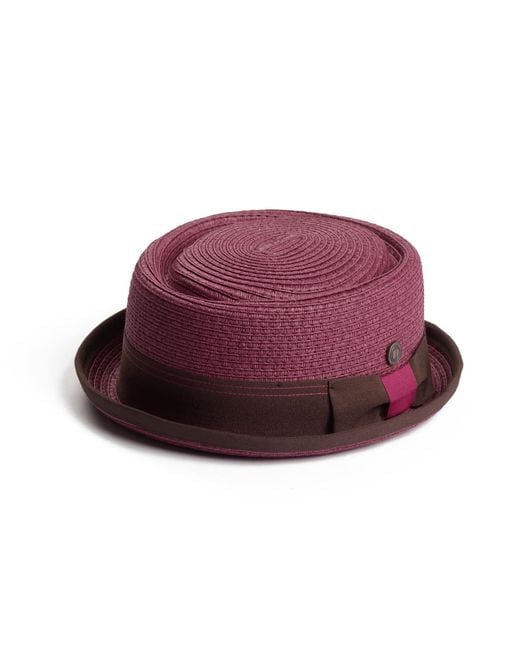 Dasmarca Hats Purple Dasmarca Rico Summer Telescope Crown Lightweight Breathable Rude-Boy Mod Porkpie Hat for men