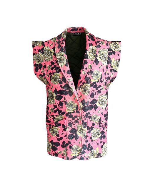 L2R THE LABEL Red Quilted Vest