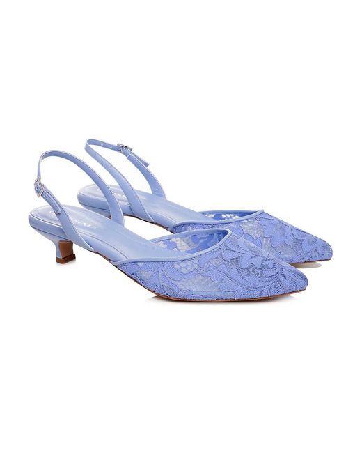 Ginissima Blue Ines Lace Slingbacks