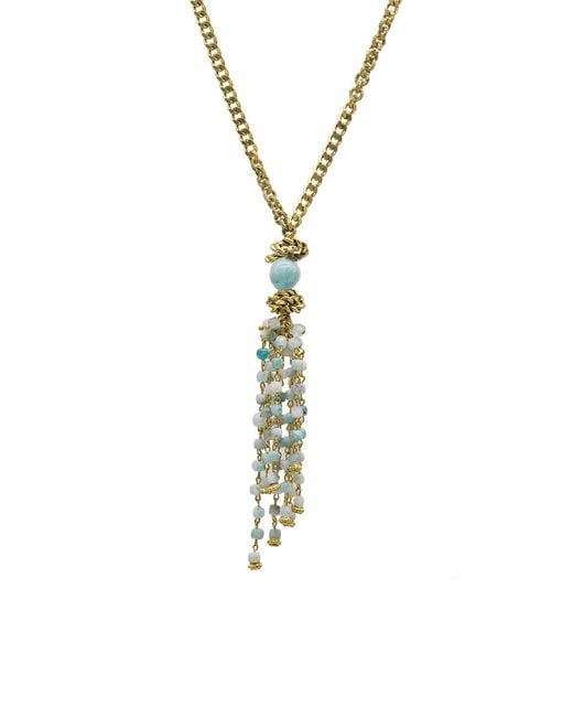 Bayemeyc Blue Cyren Amazonite Gemstone Necklace