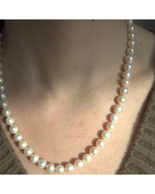 Herself Collections Metallic Hand-Knotted Freshwater Pearl Necklace