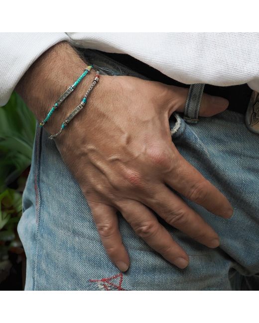 Ebru Jewelry Metallic Sterling Spiritual Symbols Woven Hope Braided Bracelet for men