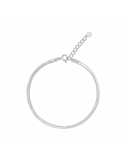 Esterah Metallic Beaded Double Chain Bracelet